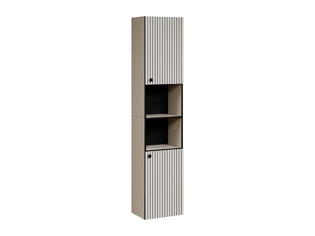 Badezimmersäule mit Rillen, 2 Türen und 2 Fächern H186 cm - PUREBLISS