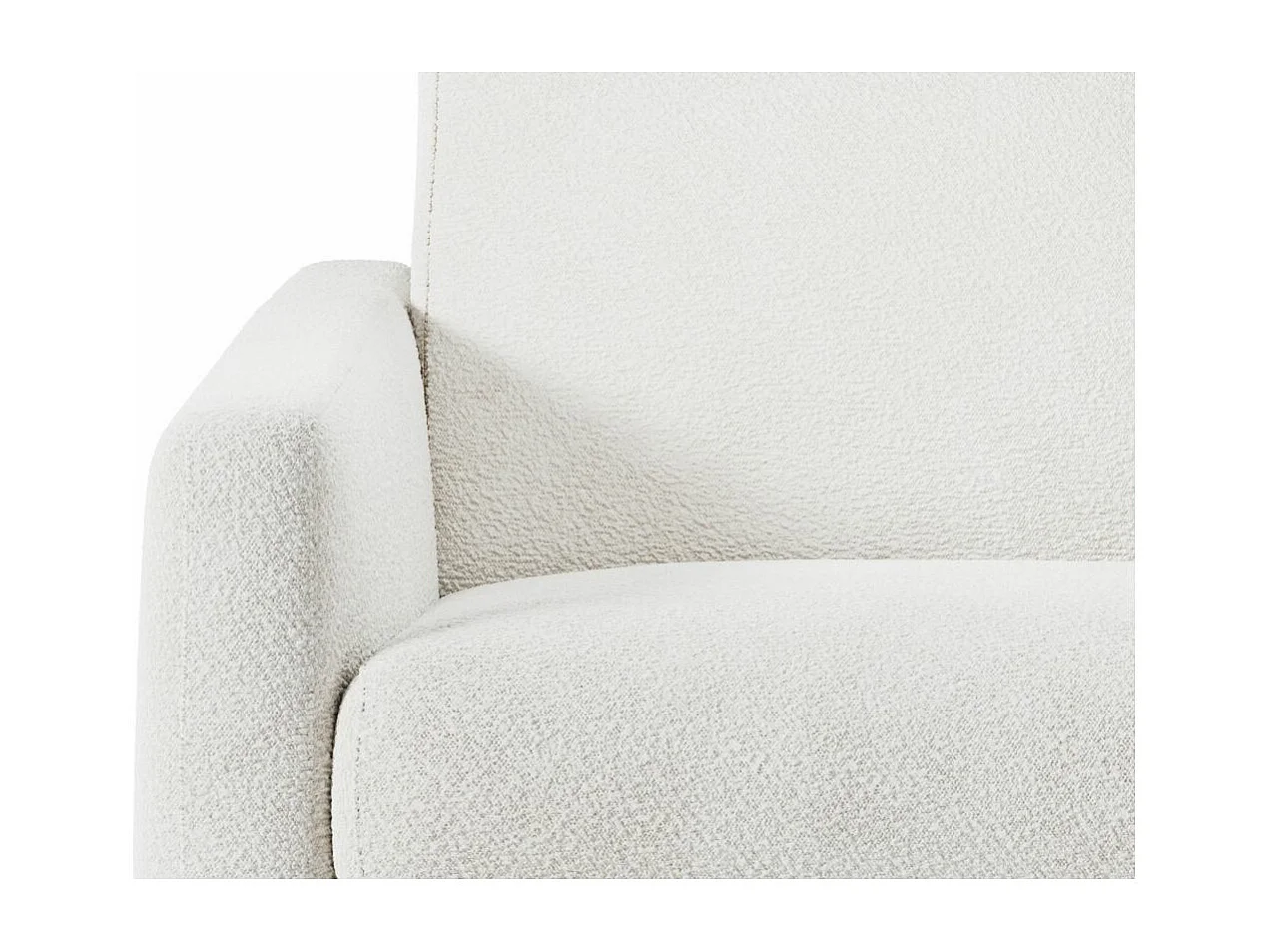 Canapé convertible express 3 places AGATHE en tissu bouclette - Matelas 13cm - Blanc - 140x190cm