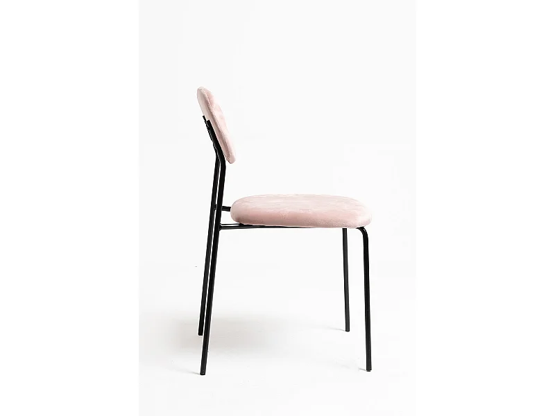 Sillas Comedor - Silla Vius Black Terciopelo - Rosa