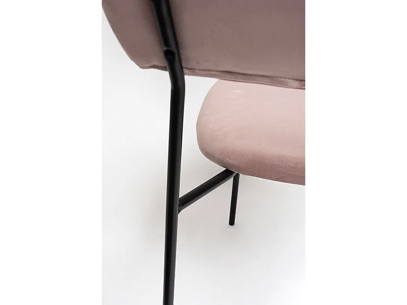 Sillas Comedor - Silla Vius Black Terciopelo - Rosa