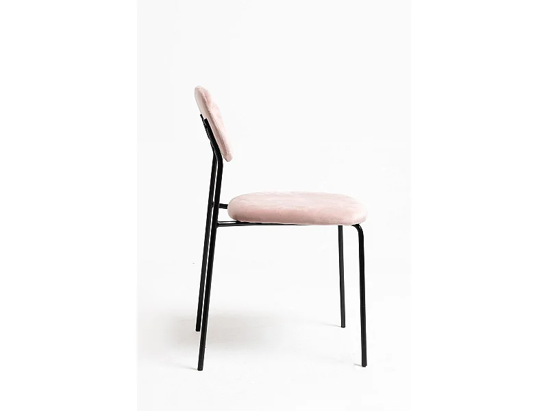 Sillas Comedor - Silla Vius Black Terciopelo - Rosa
