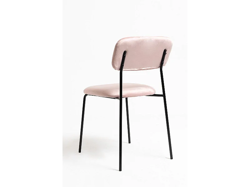 Sillas Comedor - Silla Vius Black Terciopelo - Rosa