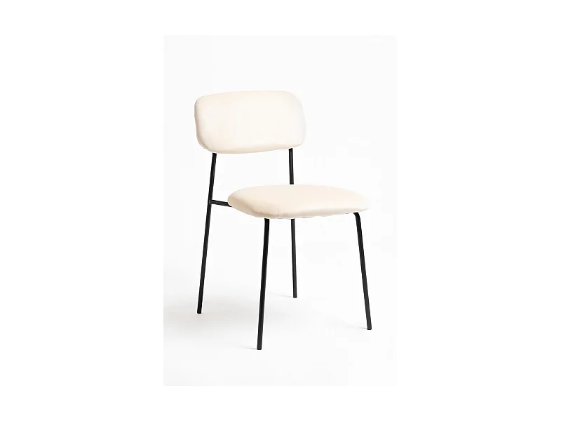 Sillas Comedor - Silla Vius Black Terciopelo - Beige