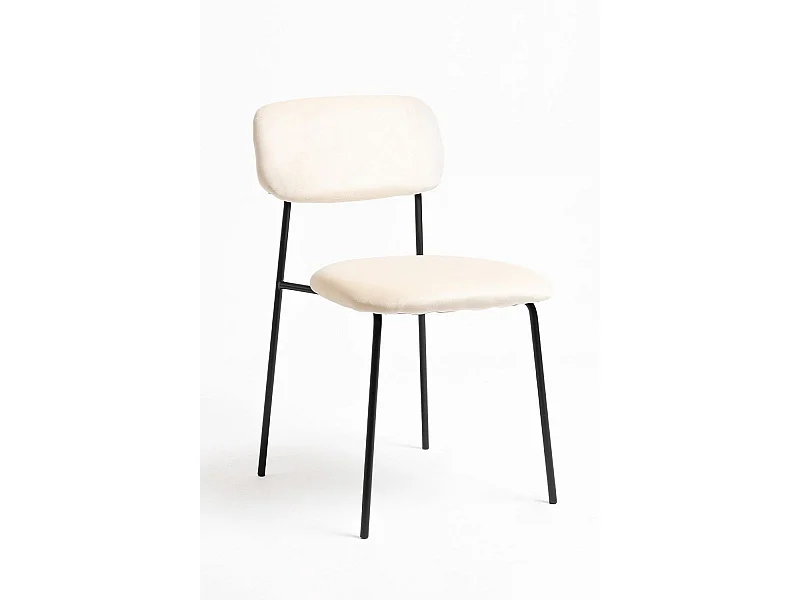 Sillas Comedor - Silla Vius Black Terciopelo - Beige