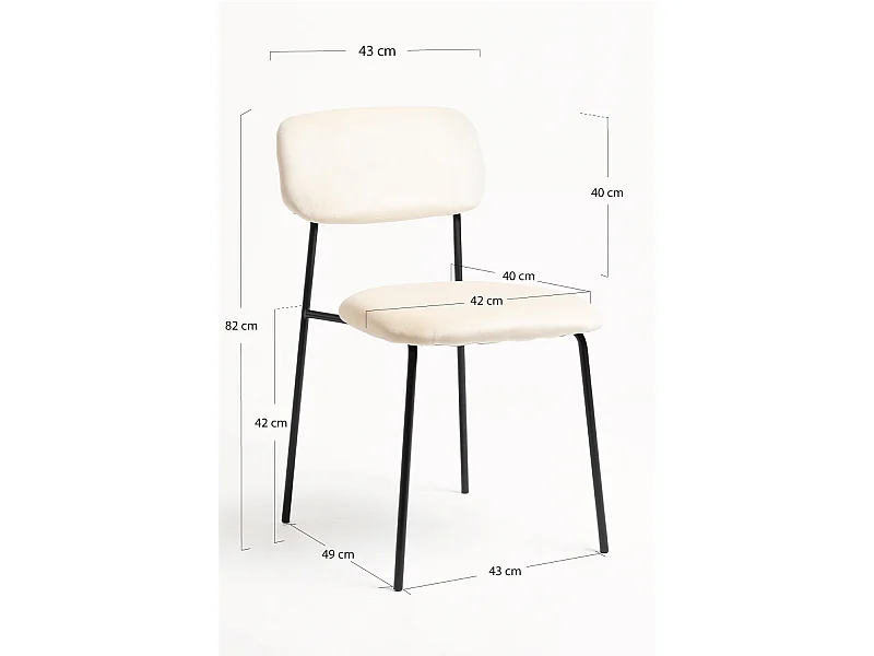 Sillas Comedor - Silla Vius Black Terciopelo - Beige