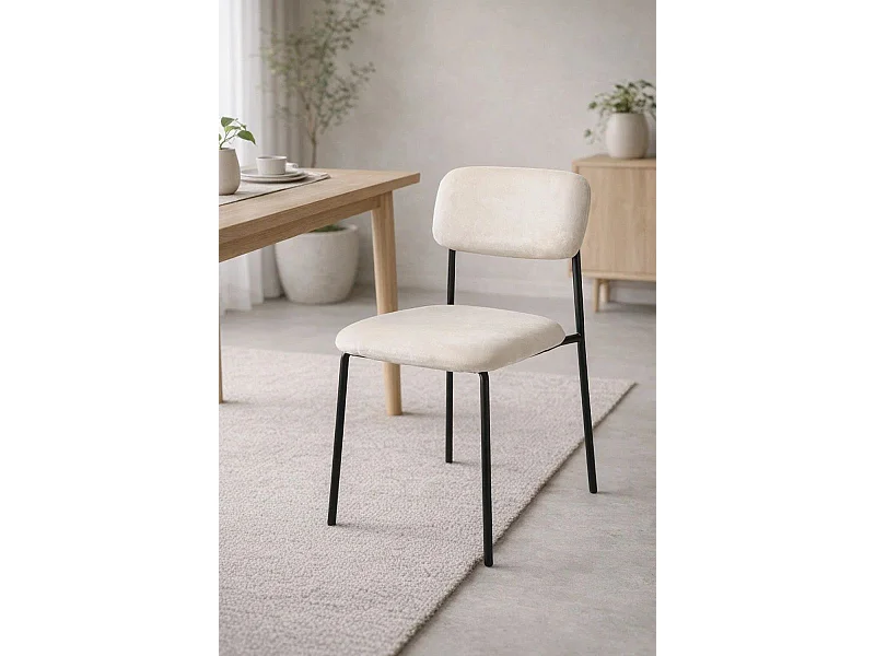 Sillas Comedor - Silla Vius Black Terciopelo - Beige