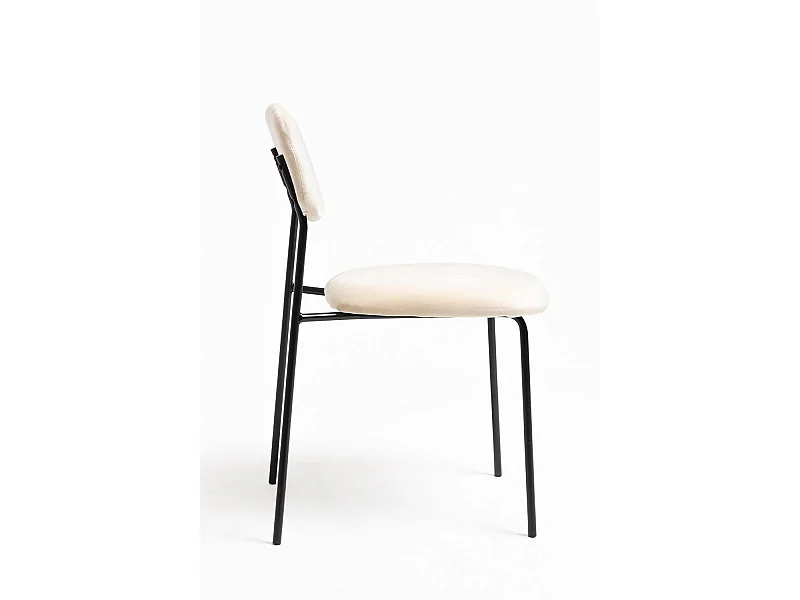 Sillas Comedor - Silla Vius Black Terciopelo - Beige