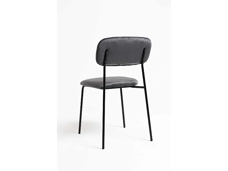 Sillas Comedor - Silla Vius Black Terciopelo - Gris