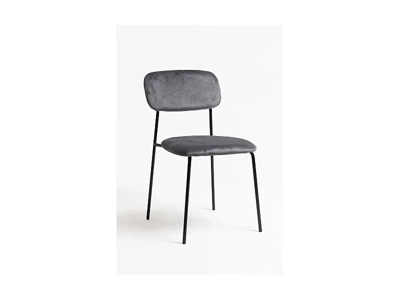 Sillas Comedor - Silla Vius Black Terciopelo - Gris
