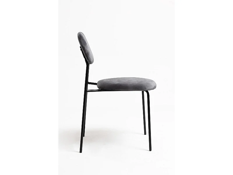 Sillas Comedor - Silla Vius Black Terciopelo - Gris