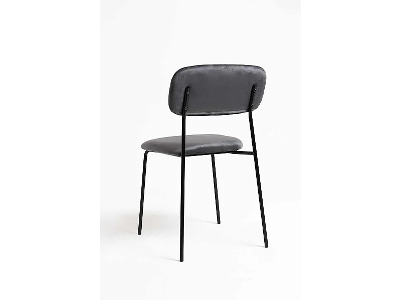 Sillas Comedor - Silla Vius Black Terciopelo - Gris