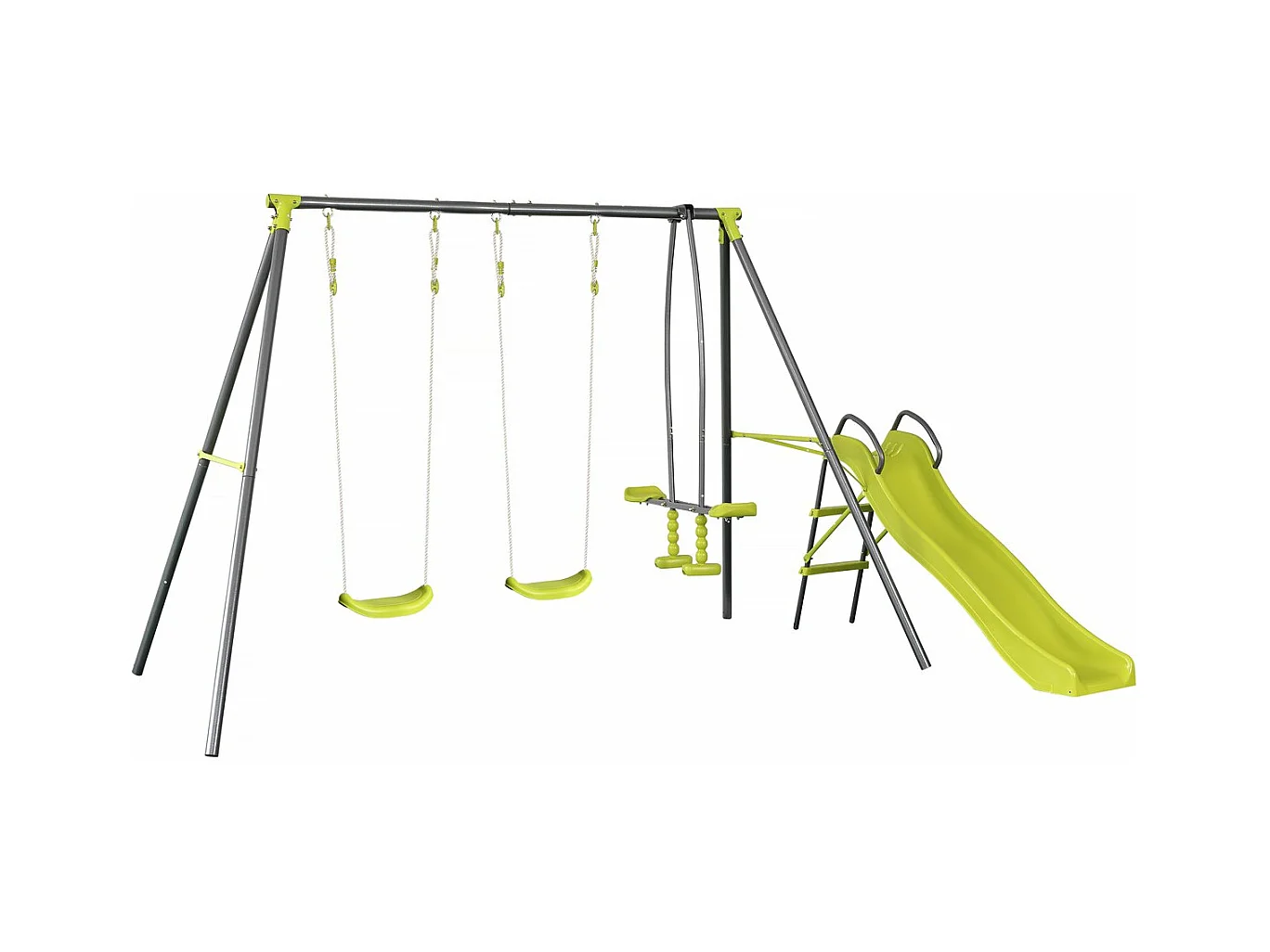 Altalena in metallo "Enzo II" con 4 attrezzi per bambini da 3 a 12 anni - 315 x 225 x 195 cm