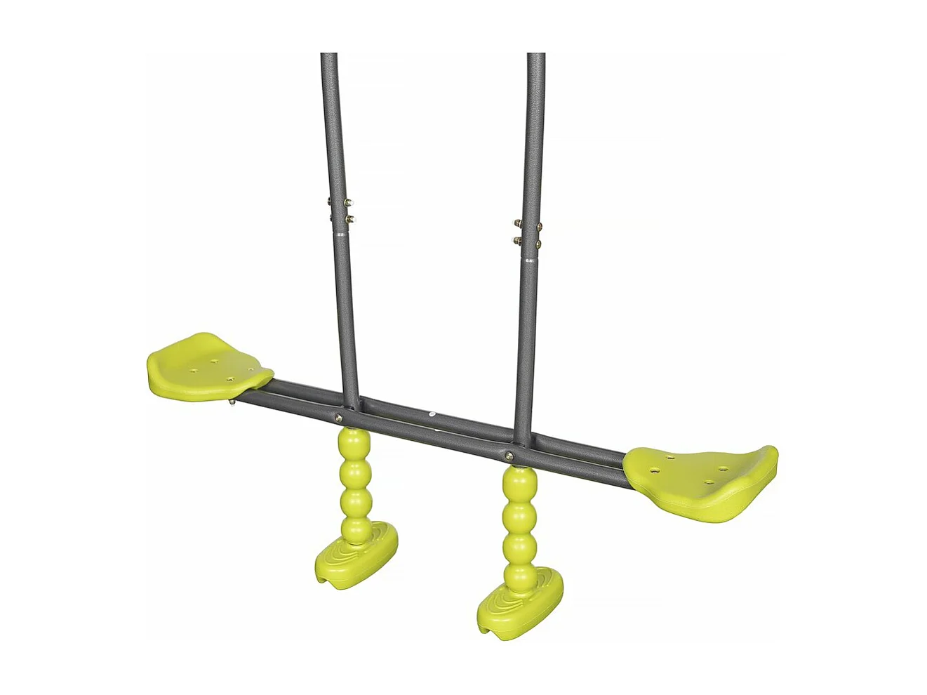 Altalena in metallo "Ludo II" con 4 attrezzi per bambini - 315 x 225 x 195 cm - Verde