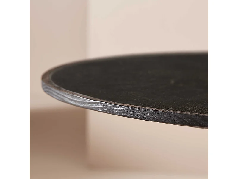 Salontafel van eikenhout en blauwe steen L70 cm - MAFRA