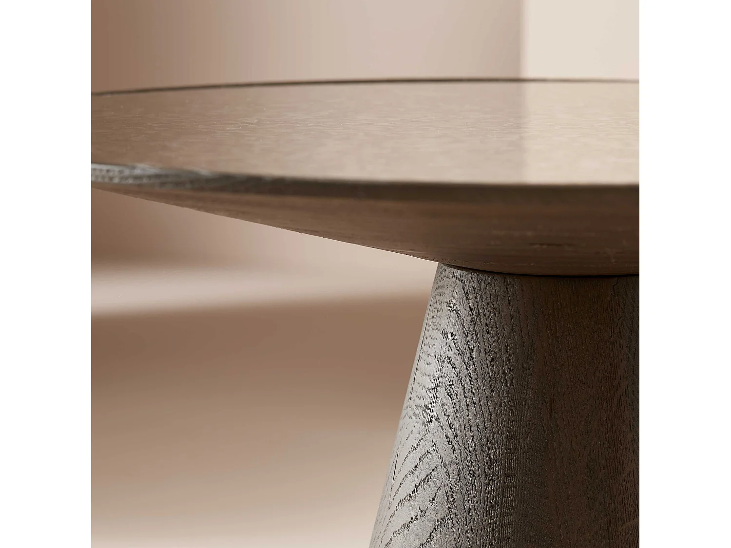 Salontafel van eikenhout en blauwe steen L70 cm - MAFRA