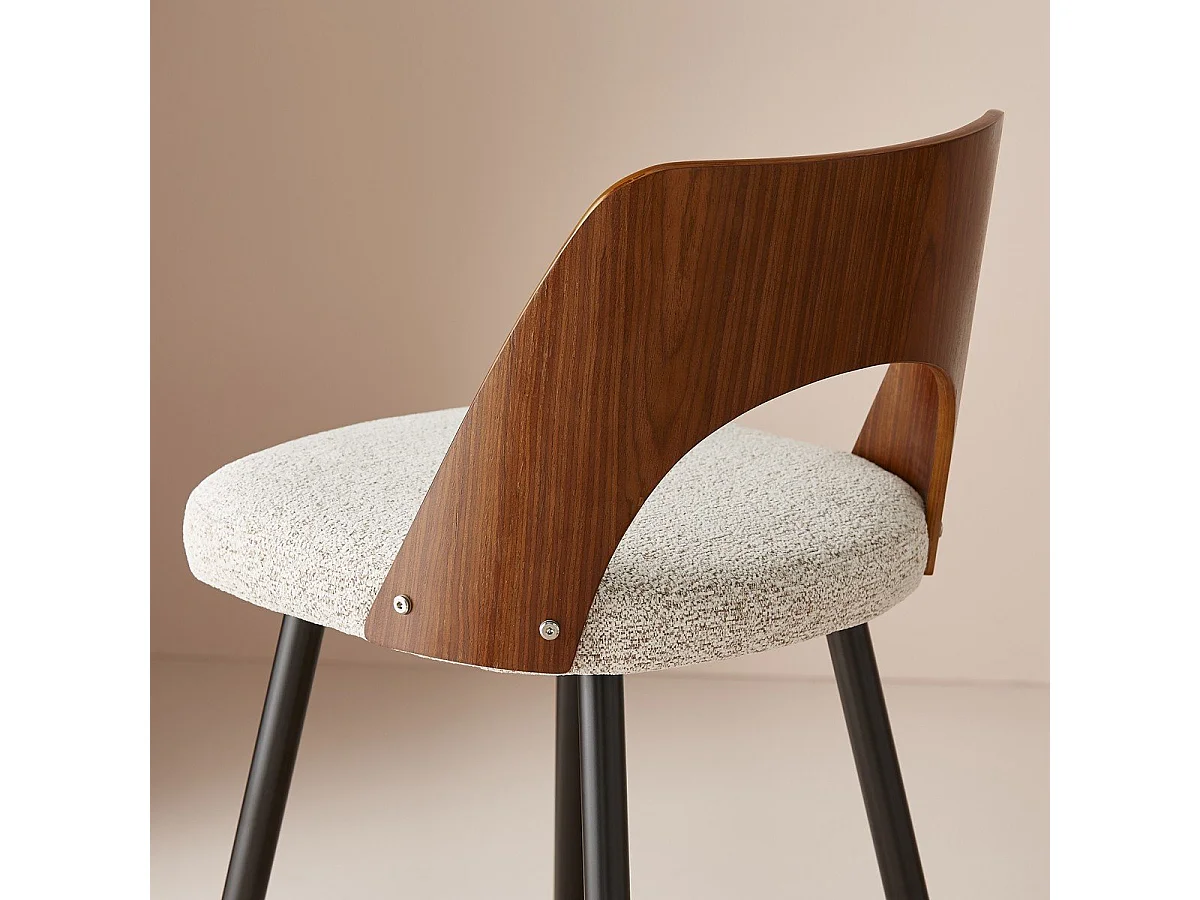 Barstuhl aus beigem Stoff L45 cm - AUSTIN