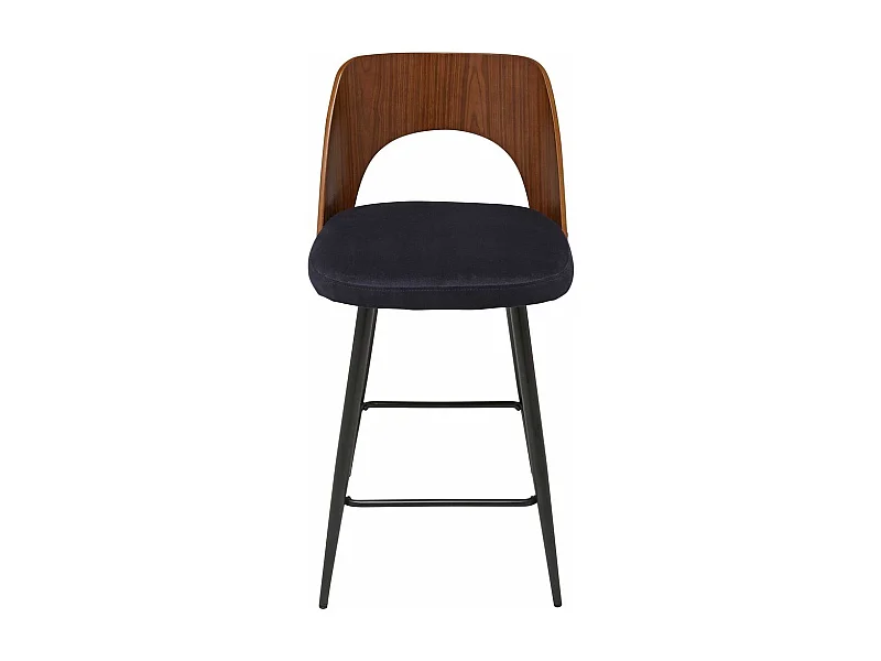 Sgabello da bar in velluto blu L45 cm - AUSTIN