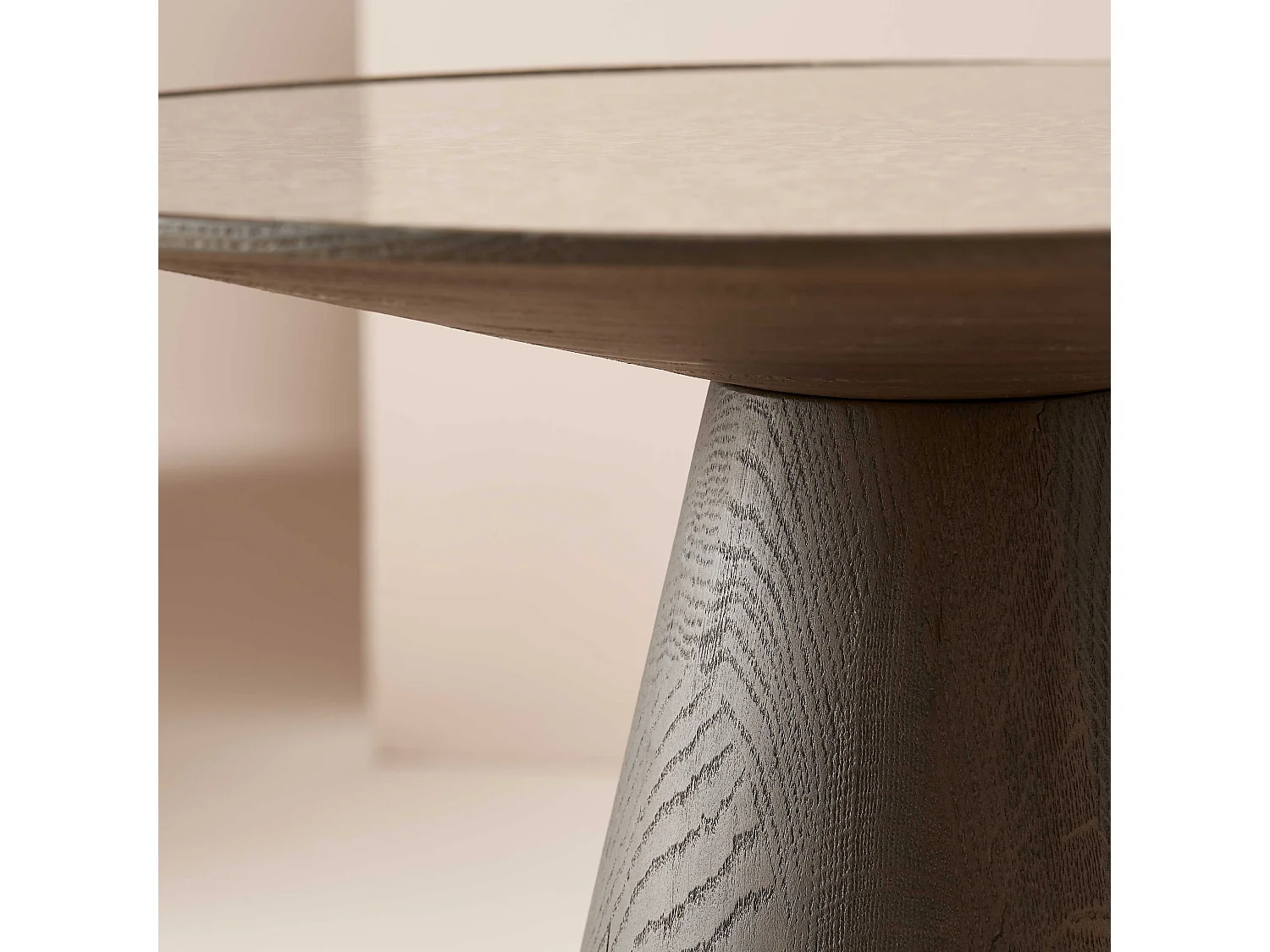 Beistelltisch aus Eiche und Glas L60 cm - MAFRA