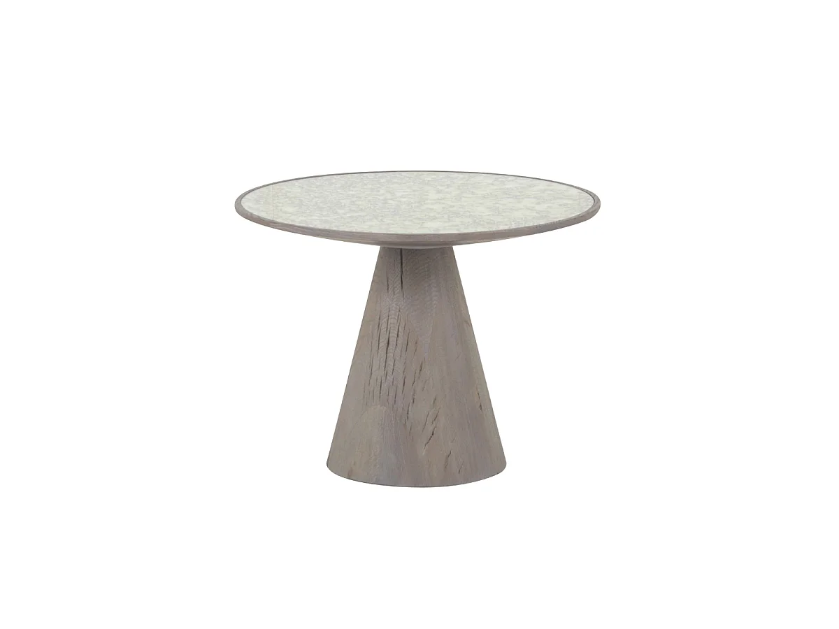 Beistelltisch aus Eiche und Glas L60 cm - MAFRA