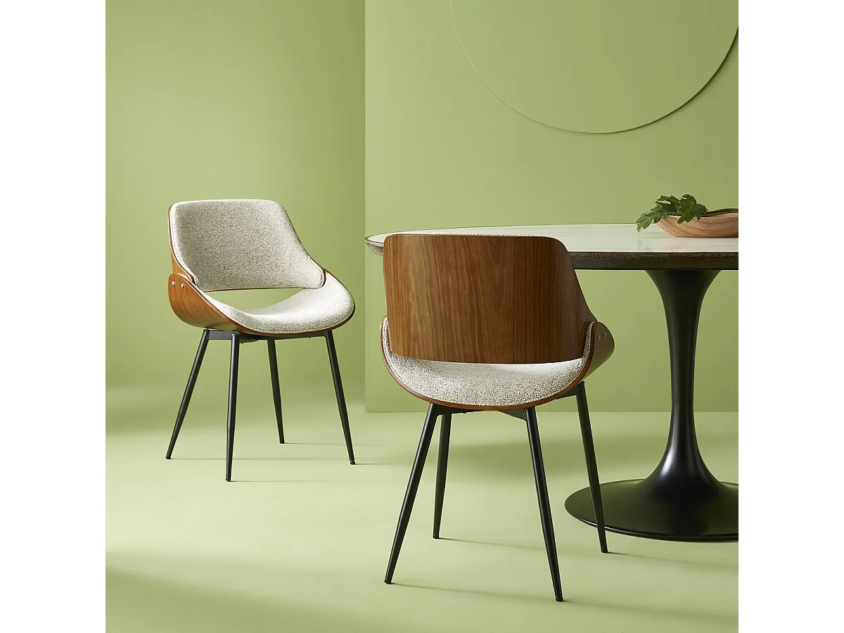 Sedia in noce e tessuto L56 cm - MANNIX