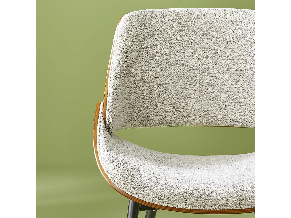 Sedia in noce e tessuto L56 cm - MANNIX