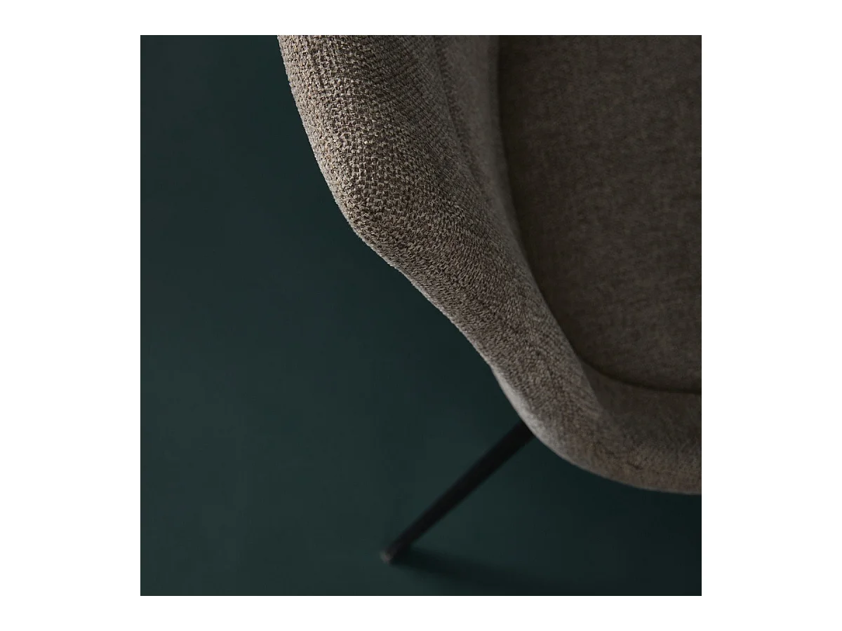 Lot de 6 chaises en tissu taupe L62 cm - COLOMBE