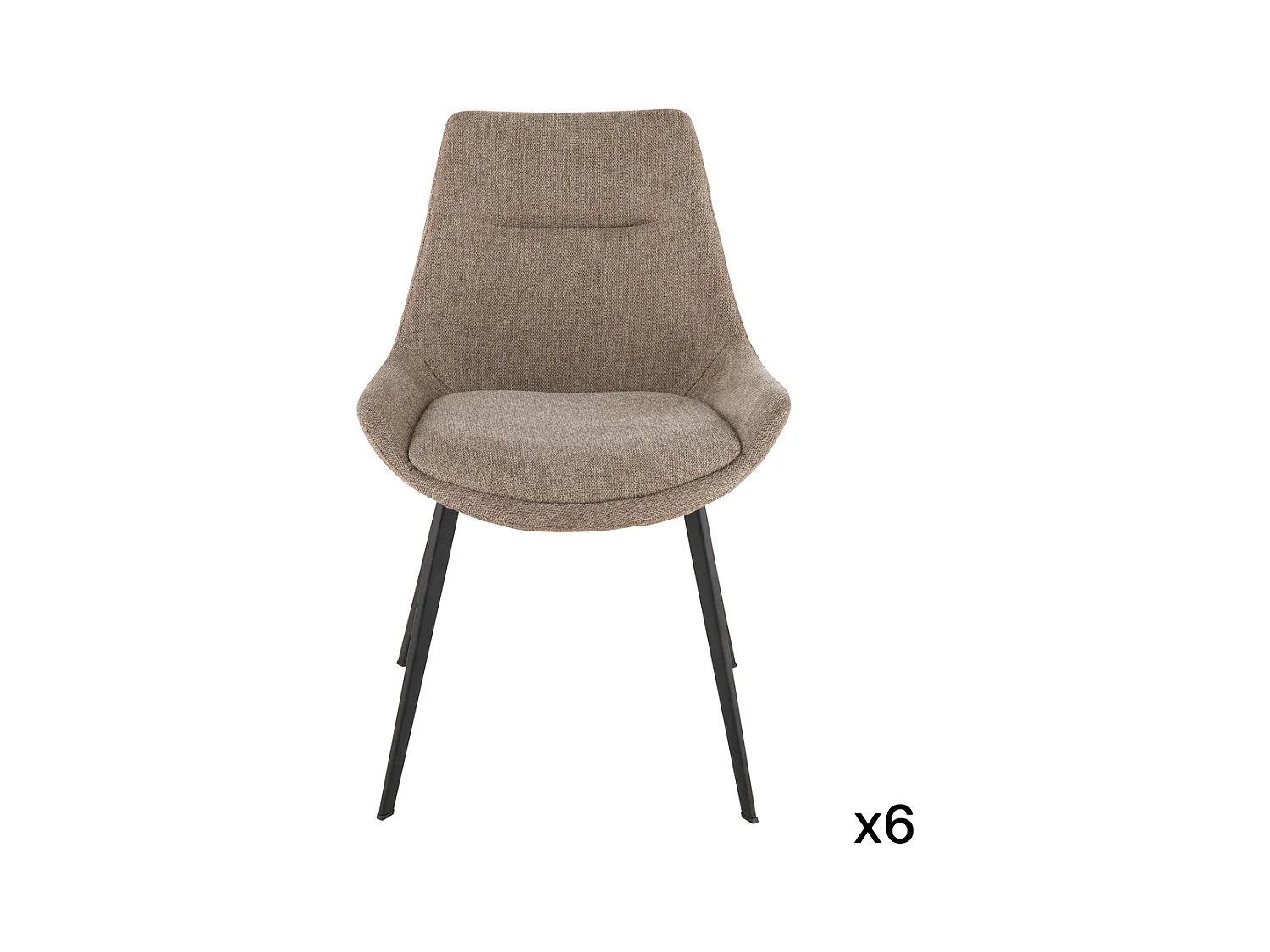 Lot de 6 chaises en tissu taupe L62 cm - COLOMBE