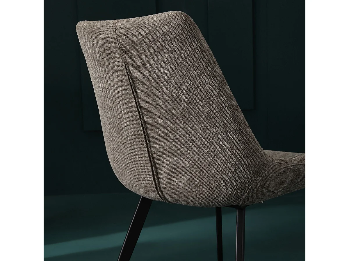 Set van 6 stoelen in taupekleurige stof L62 cm - COLOMBE