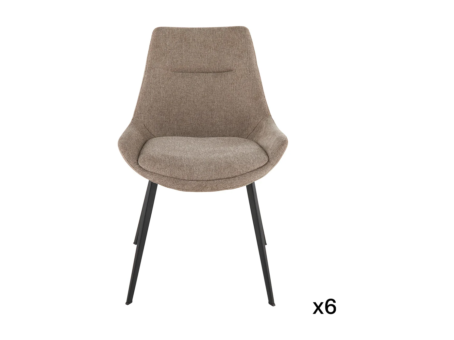 Lot de 6 chaises en tissu taupe L62 cm - COLOMBE