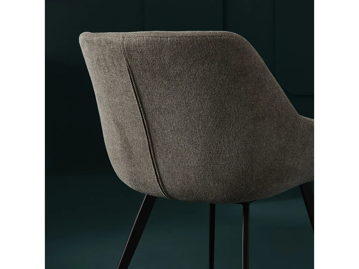 Juego de 2 sillones bridge en tela topo L64 cm - COLOMBE