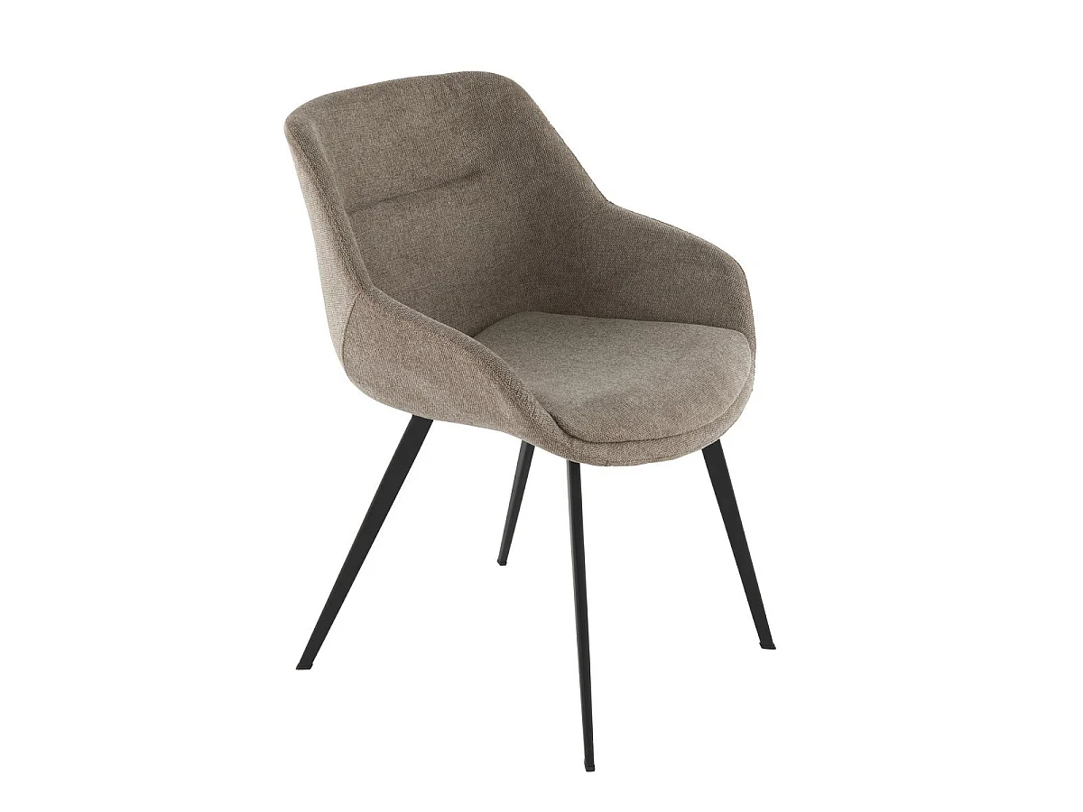 Lot de 2 fauteuils bridge en tissu taupe L64 cm - COLOMBE