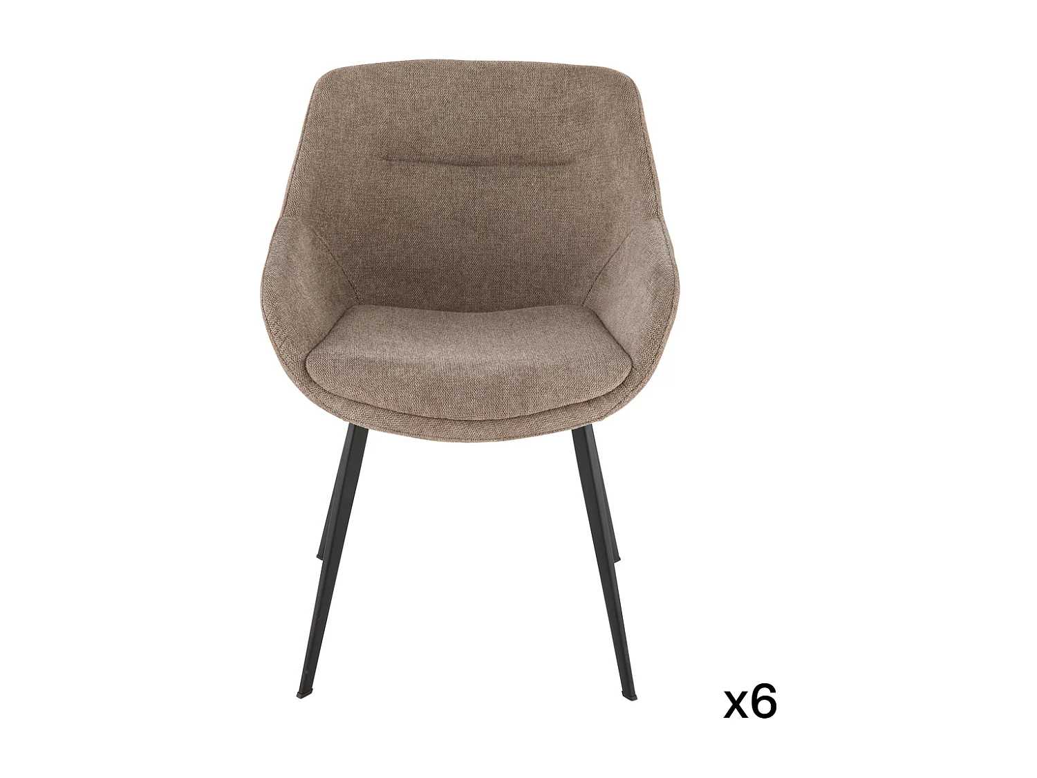 Set mit 6 Bridge-Sesseln aus taupefarbenem Stoff L64 cm - COLOMBE