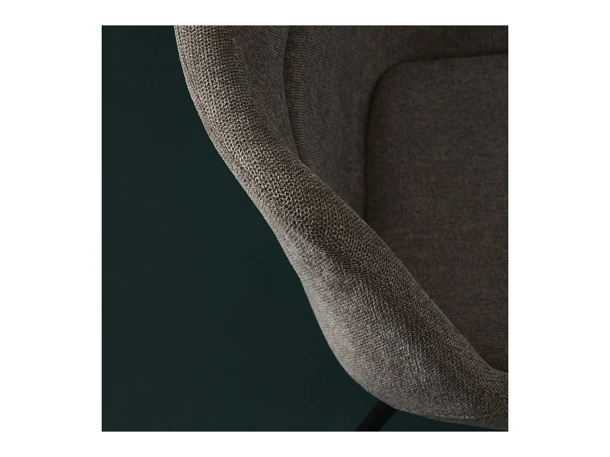 Juego de 6 sillones bridge en tela topo L64 cm - COLOMBE