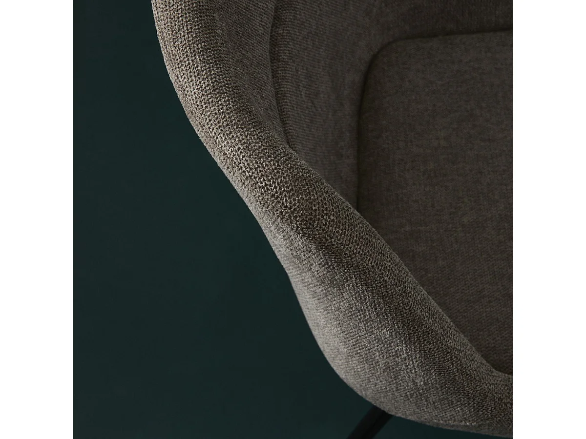 Lot de 6 fauteuils bridge en tissu taupe L64 cm - COLOMBE