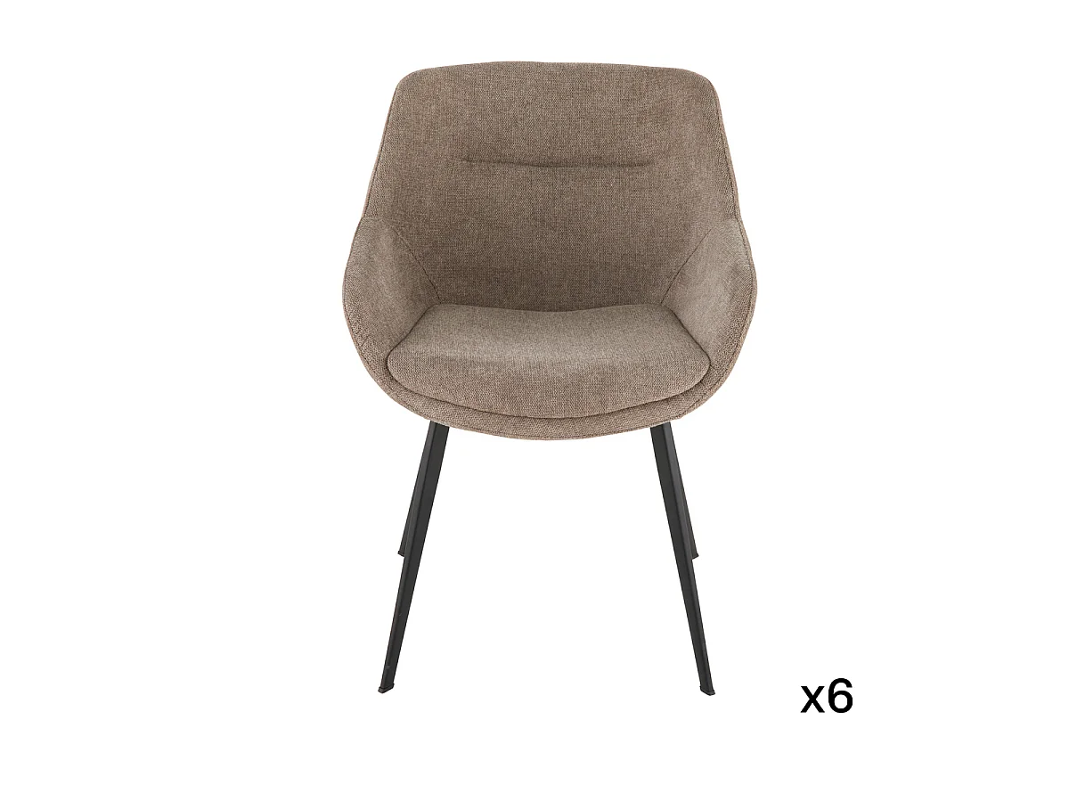 Set di 6 poltrone bridge in tessuto tortora L64 cm - COLOMBE