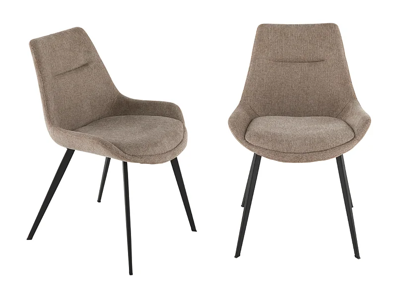 Set mit 2 Stühlen aus taupefarbenem Stoff L62 cm - COLOMBE