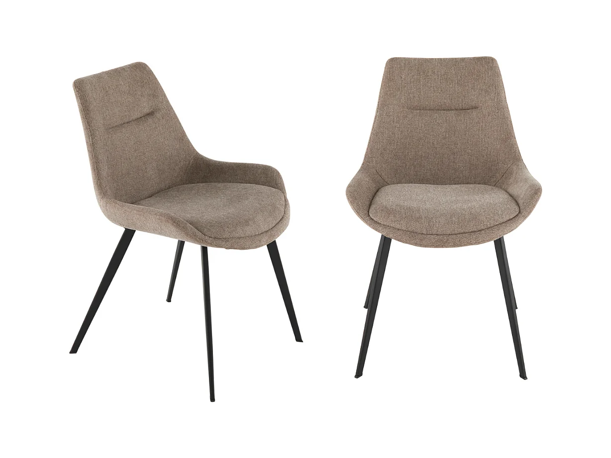 Set van 2 stoelen in taupekleurige stof L62 cm - COLOMBE