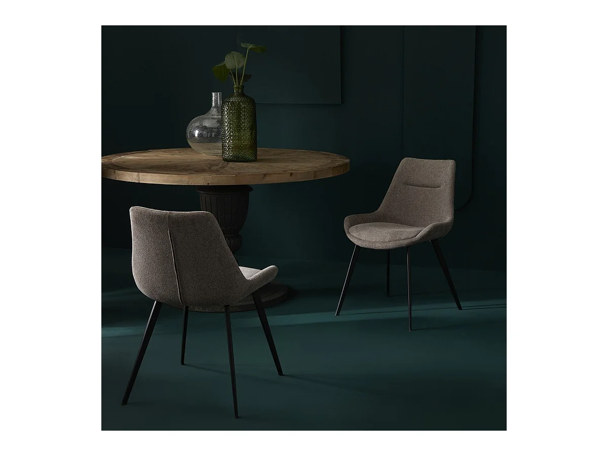 Set van 2 stoelen in taupekleurige stof L62 cm - COLOMBE