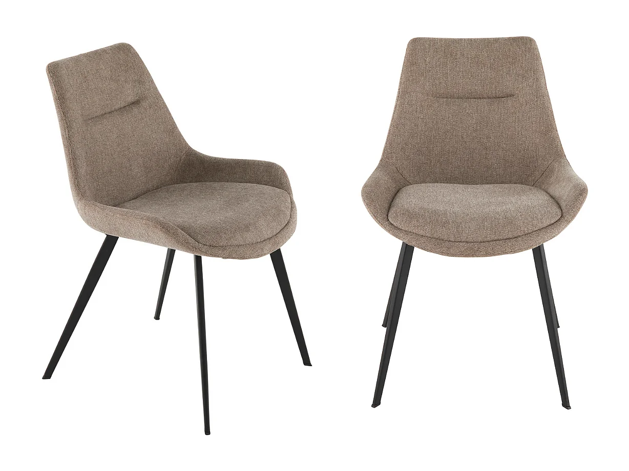 Set mit 2 Stühlen aus taupefarbenem Stoff L62 cm - COLOMBE