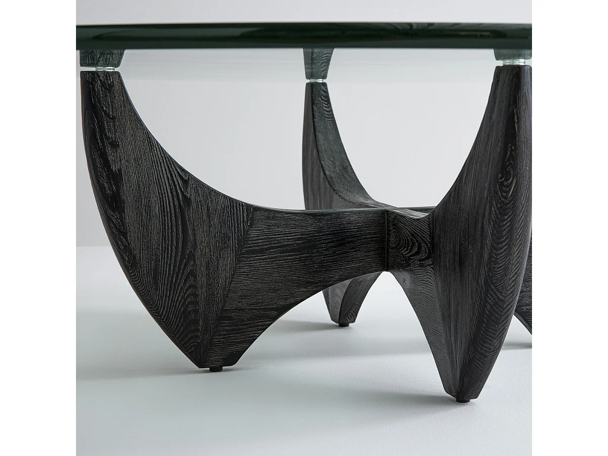 Table basse ronde en chêne massif D.100cm - HARPER