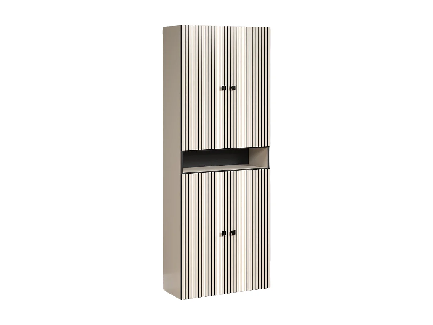 Double colonne de salle de bain rainurée 4 portes et 1 niche L70 cm -PUREBLISS
