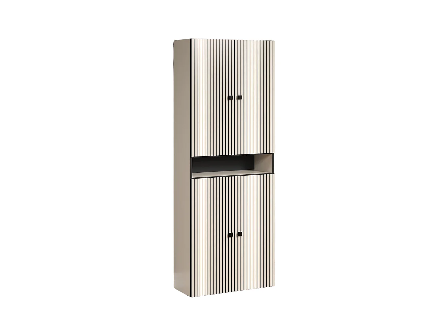 Double colonne de salle de bain rainurée 4 portes et 1 niche L70 cm -PUREBLISS