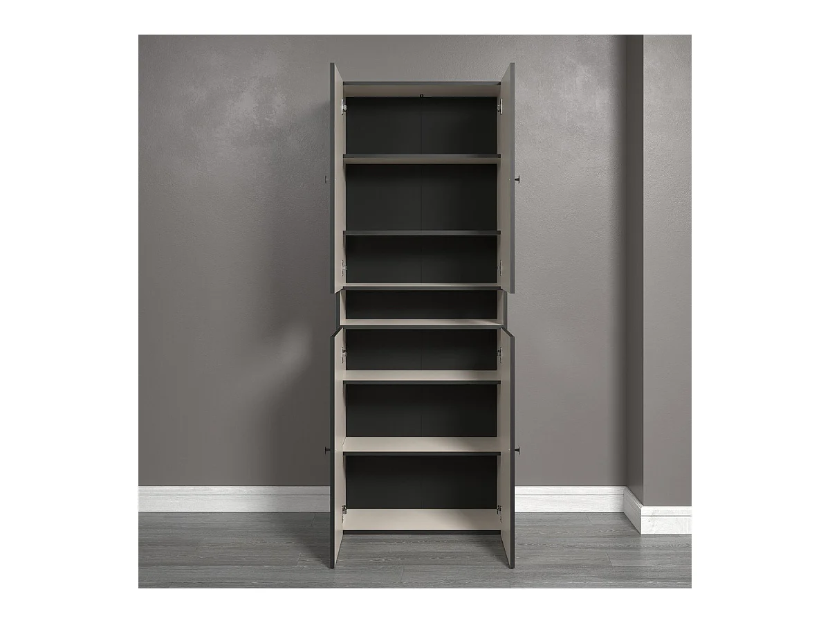 Double colonne de salle de bain rainurée 4 portes et 1 niche L70 cm -PUREBLISS