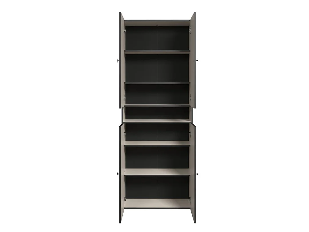 Dubbele geribbelde badkamerkolom met 4 deuren en 1 open vak L70 cm - PUREBLISS