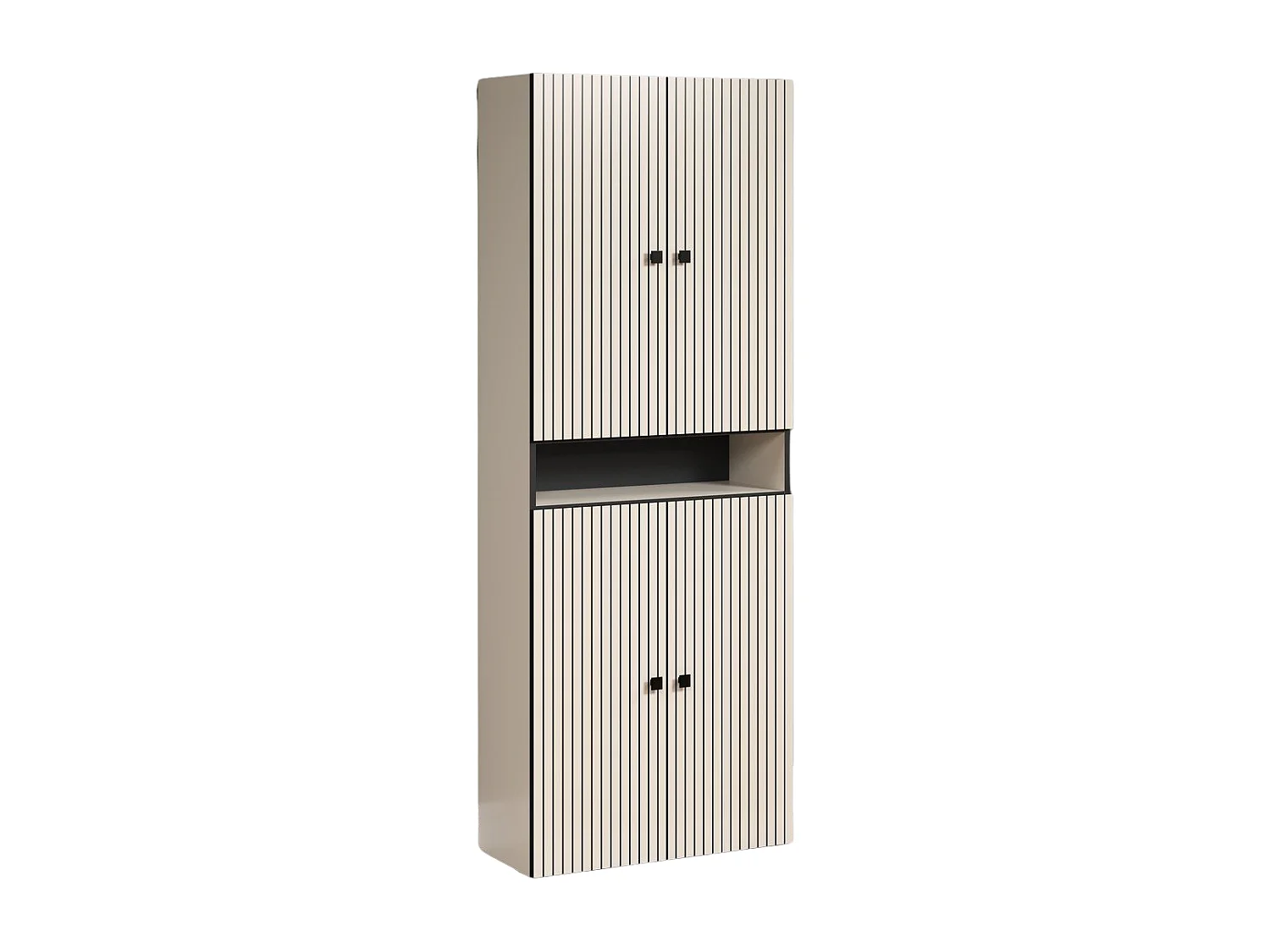 Double colonne de salle de bain rainurée 4 portes et 1 niche L70 cm -PUREBLISS