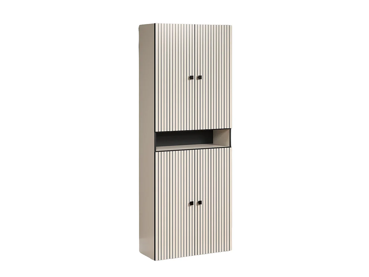 Podwójna rowkowana kolumna łazienkowa z 4 drzwiami i 1 wnęką L70 cm -PUREBLISS