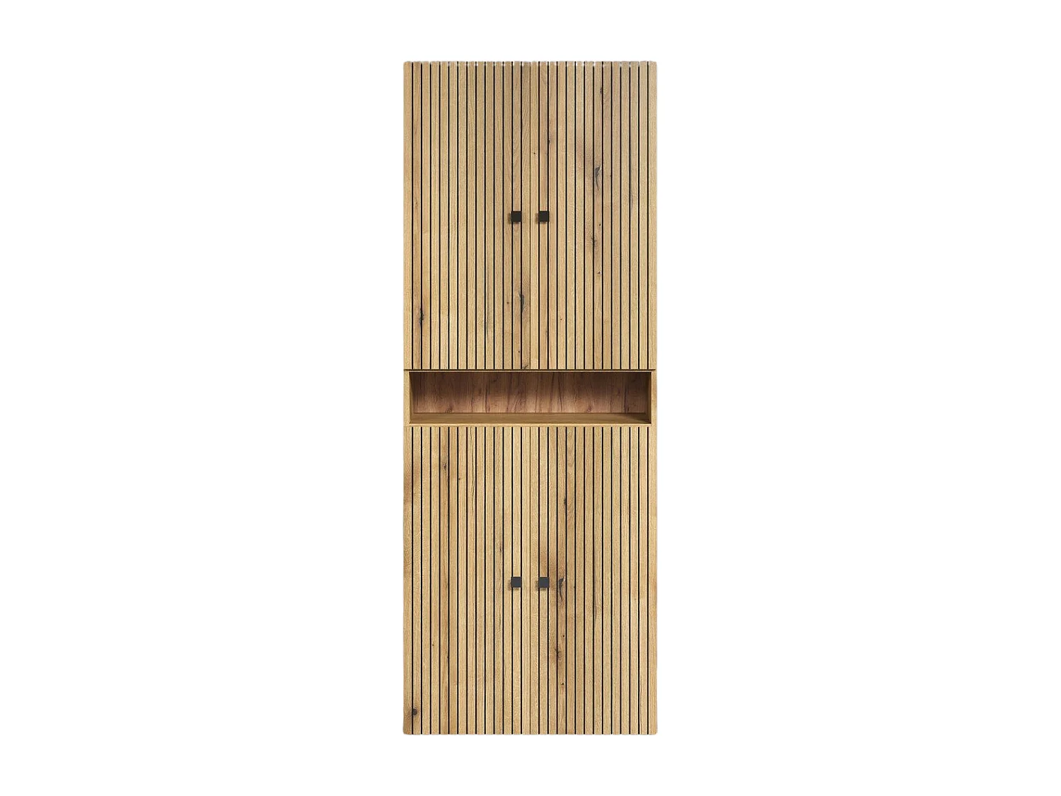 Double colonne de salle de bain rainurée 4 portes et 1 niche L70 cm -PUREBLISS