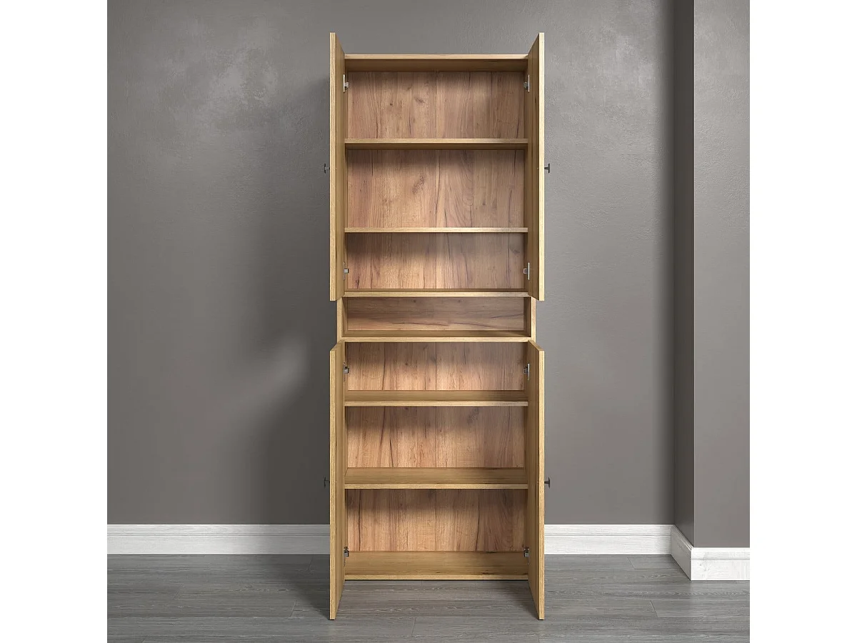 Podwójna rowkowana kolumna łazienkowa z 4 drzwiami i 1 wnęką L70 cm -PUREBLISS