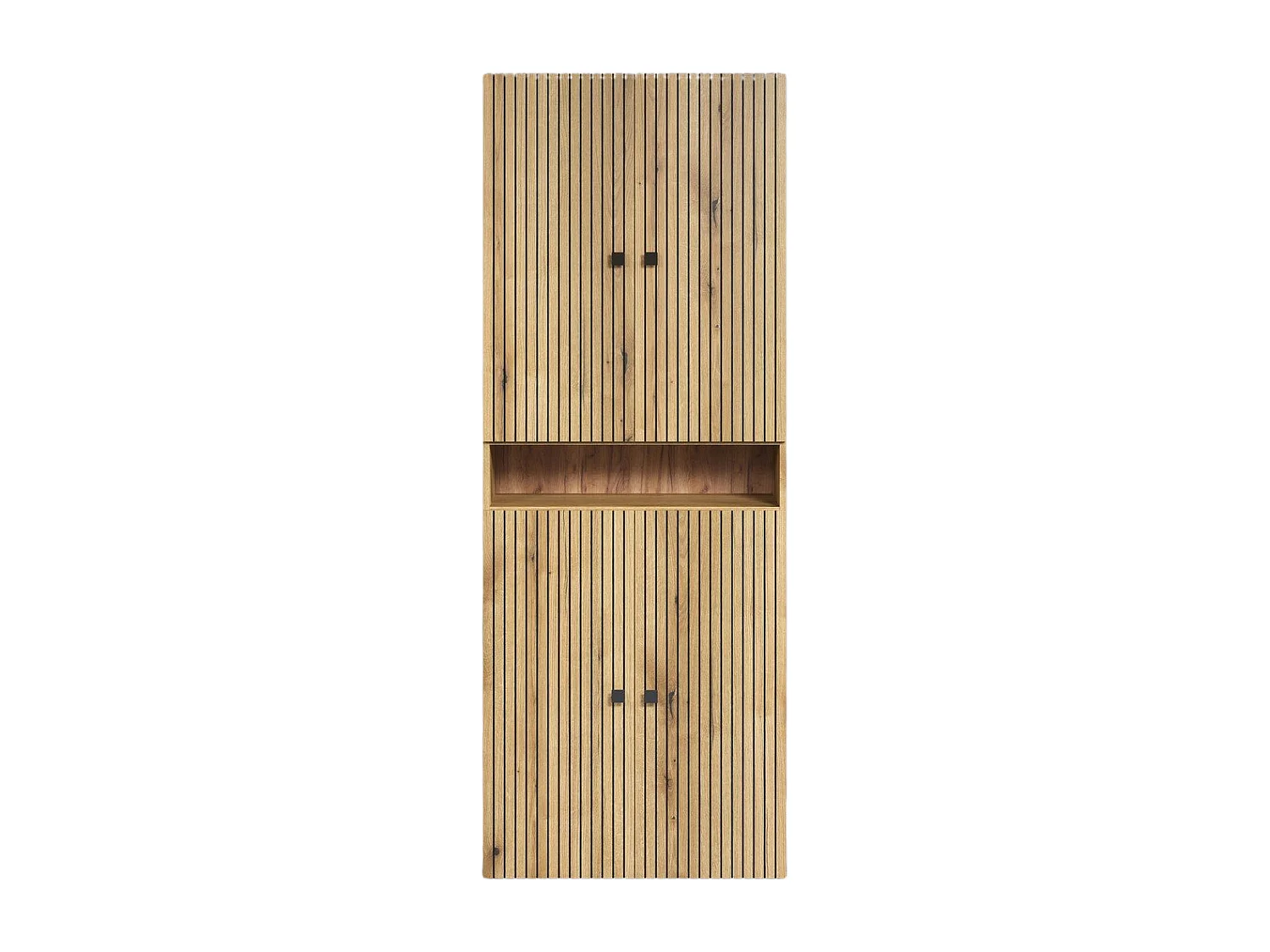 Double colonne de salle de bain rainurée 4 portes et 1 niche L70 cm -PUREBLISS