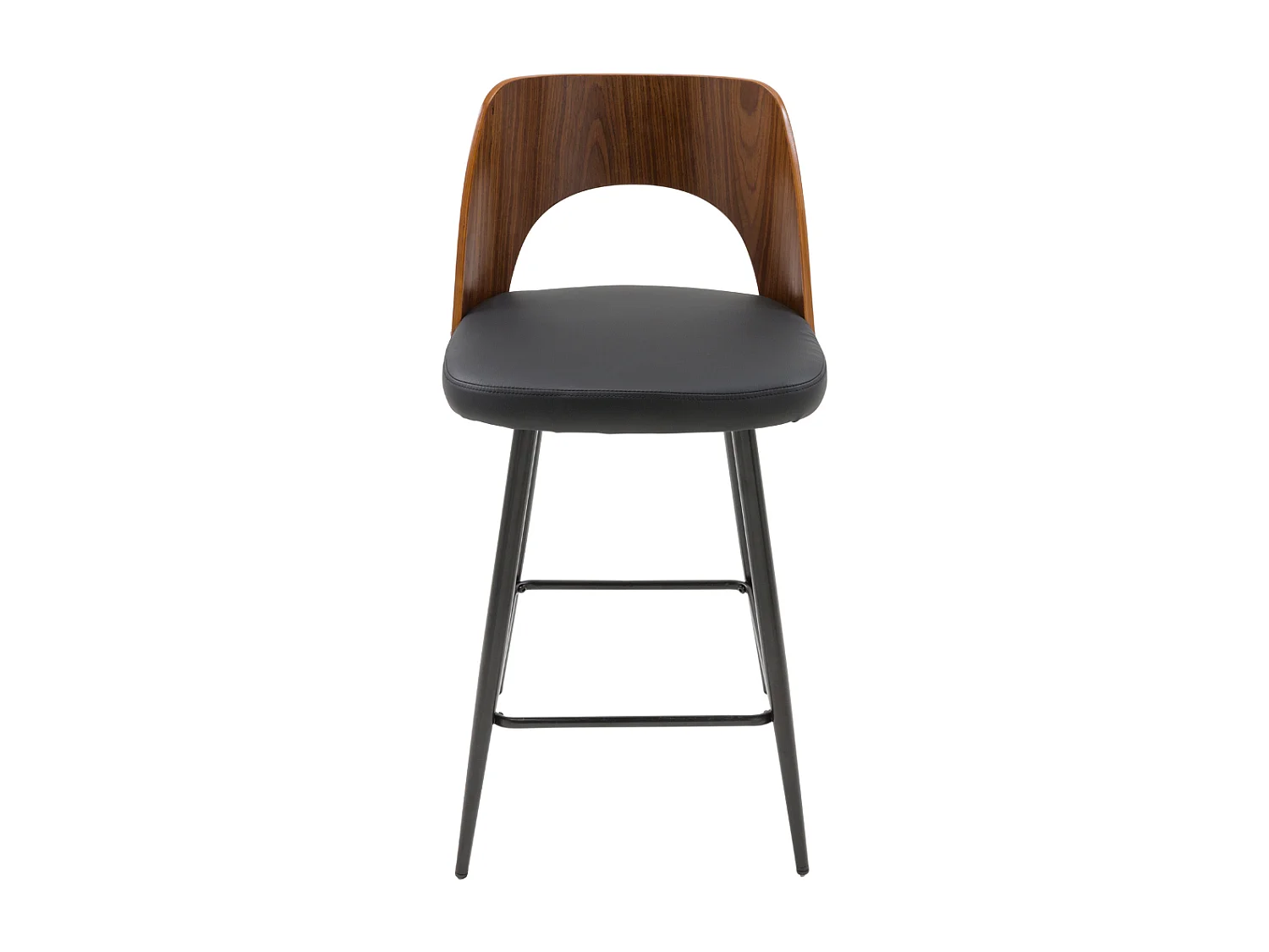 Chaise de comptoir en vinyle noir L45 cm - AUSTIN